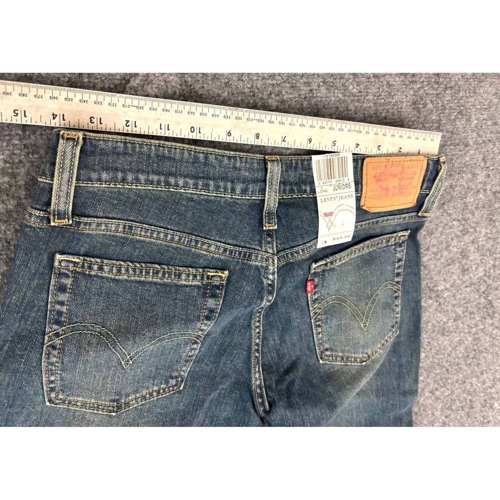 Levi's 518 Boot Cut Stretch Jeans Womens Size 7 Long NWT Blue Denim Y2K Low Rise - Picture 3 of 11